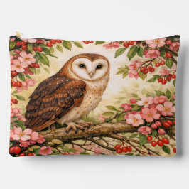 Barn Owl in Flower Tree Accessory Pouch Etui