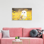Barn Owl in Geel Veldveld Canvas Afdruk (Insitu (Woonkamer))