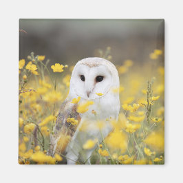 Barn Owl in Meadow Magnet
