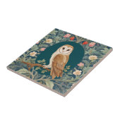 Barn Owl in Oval William Morris stijl Links tegeno Tegeltje (Zijkant)