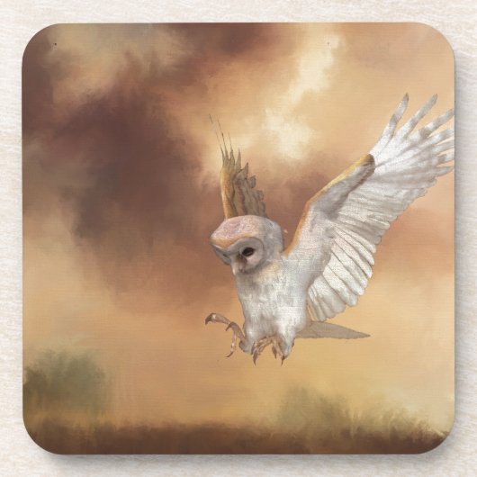 Barn Owl in vlucht Drankjes Onderzetter (Voorkant)