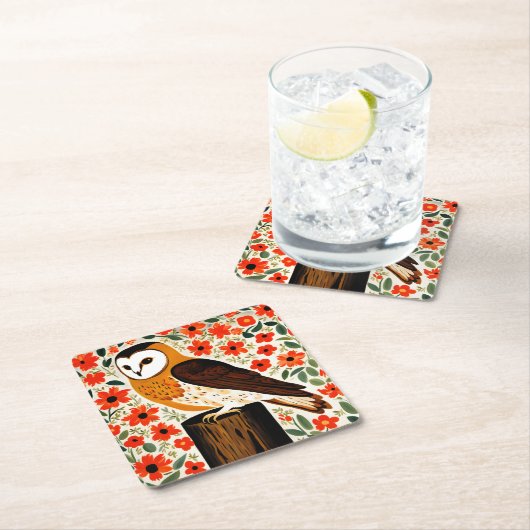 Barn Owl Kartonnen Onderzetters (Insitu)