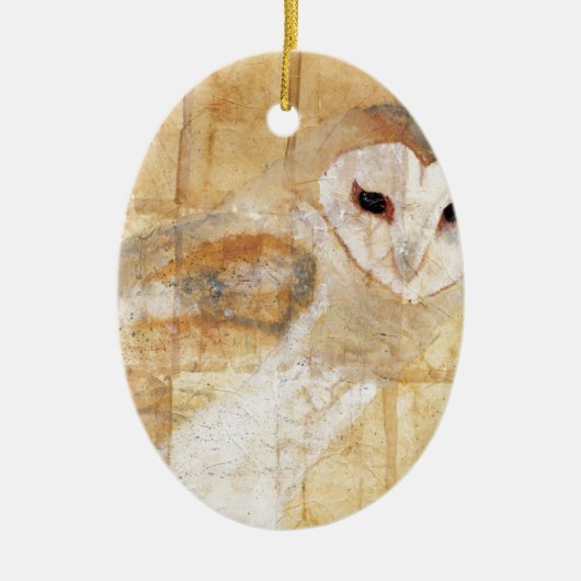 Barn Owl Keramisch Ornament (Voorkant)