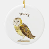 Barn Owl Keramisch Ornament (Achterkant)