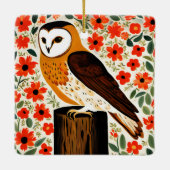 Barn Owl Keramisch Ornament (Achterkant)