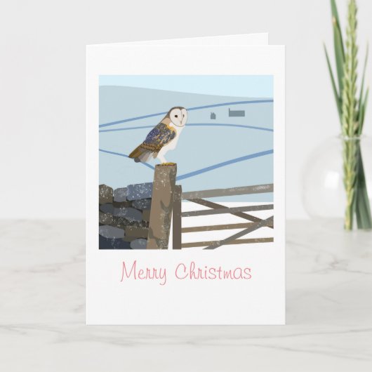 Barn owl Kerstmis Kaart (Voorkant)