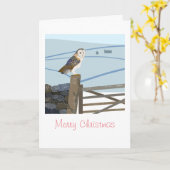 Barn owl Kerstmis Kaart (Gele Bloem)