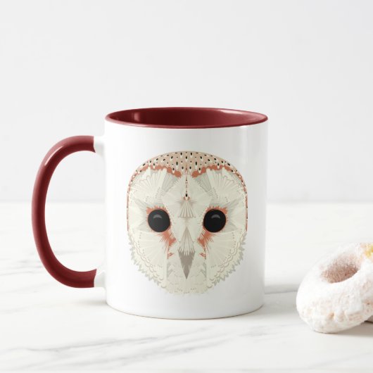 Barn Owl Mok Dark Red (Met donut)