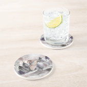 Barn Owl Moon Waterverf Forest Sandstone Onderzett Zandsteen Onderzetter (Zijkant)