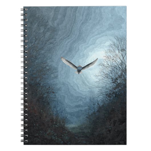 Barn Owl Moonlit Sky Notitieboek (Voorkant)