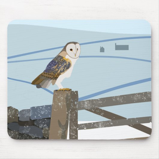 Barn owl Mouse mat Muismat (Voorkant)
