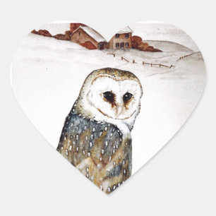 Barn Owl op jacht Hart Sticker