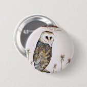 Barn Owl op jacht Ronde Button 5,7 Cm (Voorkant /achterkant)
