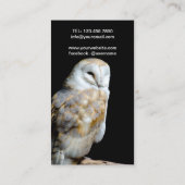 Barn Owl op zwarte achtergrond Visitekaartje (Achterkant)
