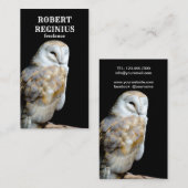 Barn Owl op zwarte achtergrond Visitekaartje (Voorkant / Achterkant)