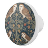 Barn Owl Pattern William Morris stijl Uilen Keramische Knop (Rechts)