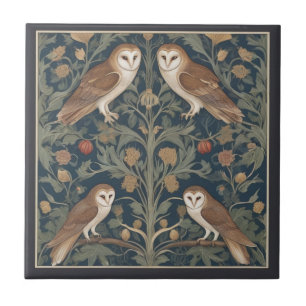 Barn Owl Pattern William Morris stijl Uilen Tegeltje