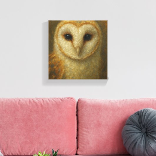 Barn Owl Portrait - Realistic Wildlife Natuur Canvas Afdruk (Insitu (Woonkamer))