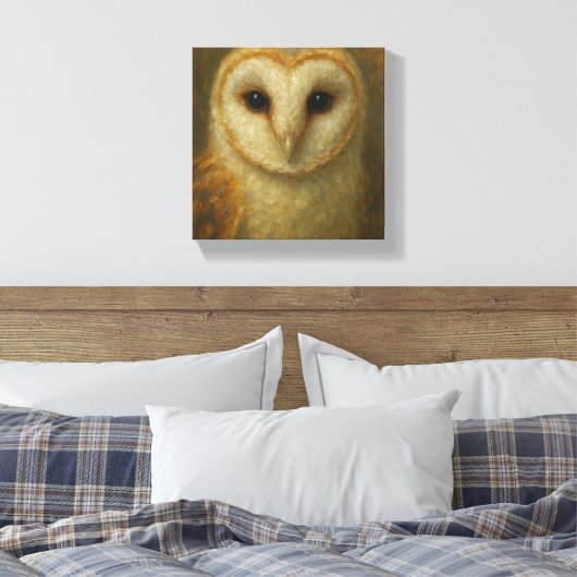 Barn Owl Portrait - Realistic Wildlife Natuur Canvas Afdruk (Insitu (Slaapkamer))