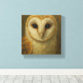 Barn Owl Portrait - Realistic Wildlife Natuur Canvas Afdruk (Insitu (Houten vloer))
