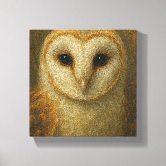Barn Owl Portrait - Realistic Wildlife Natuur Canvas Afdruk (Voorkant)
