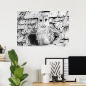 Barn Owl Poster (Thuiskantoor)