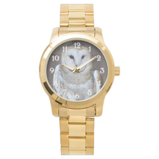 Barn Owl Raptor Foto Horloge (Voorkant)