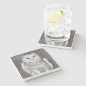 Barn Owl Raptor Foto Stenen Onderzetter (Zijkant)