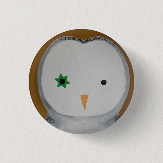 Barn owl ronde button 3,2 cm (Voorkant)