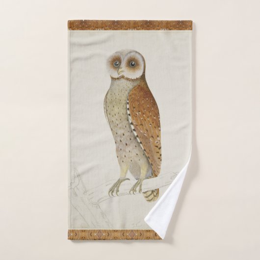 Barn owl rustic  natuur illustratie bad handdoek