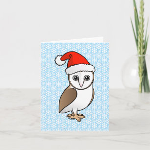 Barn Owl Santa Feestdagen Kaart