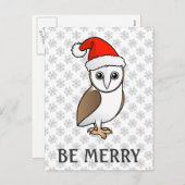 Barn Owl Santa Feestdagenkaart (Voorkant / Achterkant)