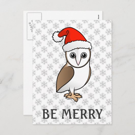 Barn Owl Santa Feestdagenkaart (Voorkant / Achterkant)