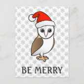 Barn Owl Santa Feestdagenkaart (Voorkant)