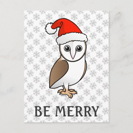 Barn Owl Santa Feestdagenkaart (Voorkant)