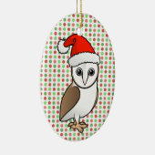 Barn Owl Santa Keramisch Ornament (Rechts)