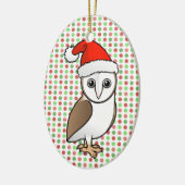 Barn Owl Santa Keramisch Ornament (Links)