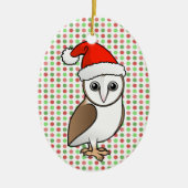 Barn Owl Santa Keramisch Ornament (Voorkant)