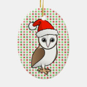Barn Owl Santa Keramisch Ornament (Achterkant)