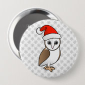 Barn Owl Santa Ronde Button 4,0 Cm (Voorkant /achterkant)