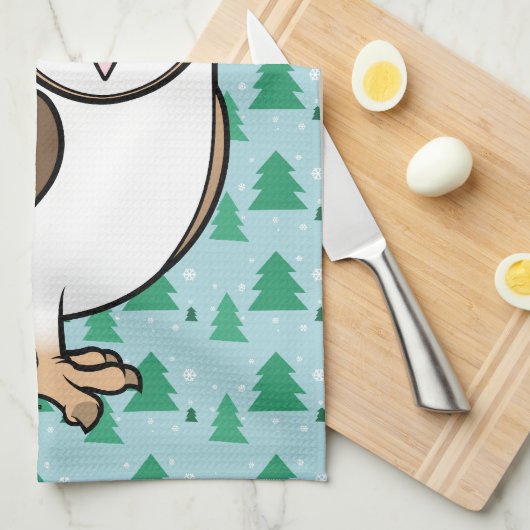 Barn Owl Santa Theedoek (Quarter Fold)
