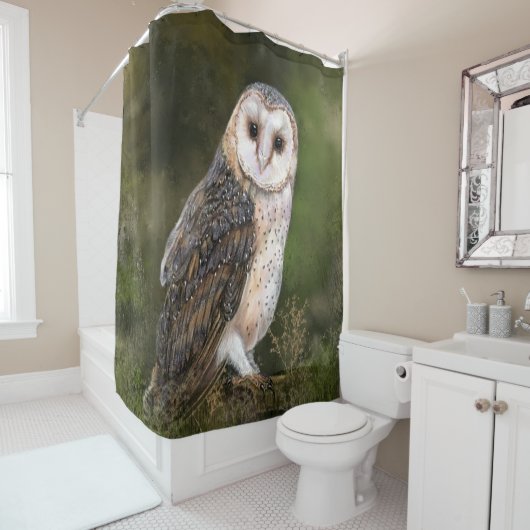 Barn Owl Shower Curtain Douchegordijn (In situ)