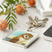  Barn Owl Sleutelhanger (Zijkant)