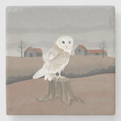 Barn Owl Stenen Onderzetter (Voorkant)