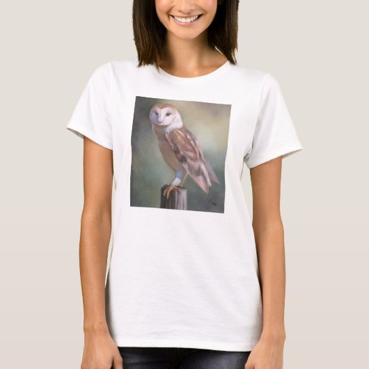 "Barn Owl t-shirt van vrouwen schilderen (Voorkant)