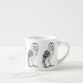 Barn Owl - Tekening in zwarte pen Espresso Kop (Rechts)