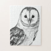 Barn Owl - Tekening in zwarte pen Legpuzzel (Verticaal)