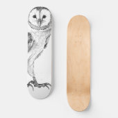 Barn Owl - Tekening in zwarte pen Persoonlijk Skateboard (Voorkant)