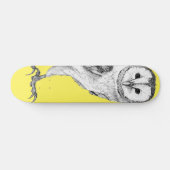 Barn Owl - Tekening in zwarte pen Skateboard (Horizontaal)