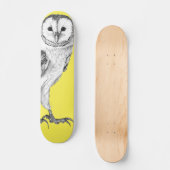 Barn Owl - Tekening in zwarte pen Skateboard (Voorkant)